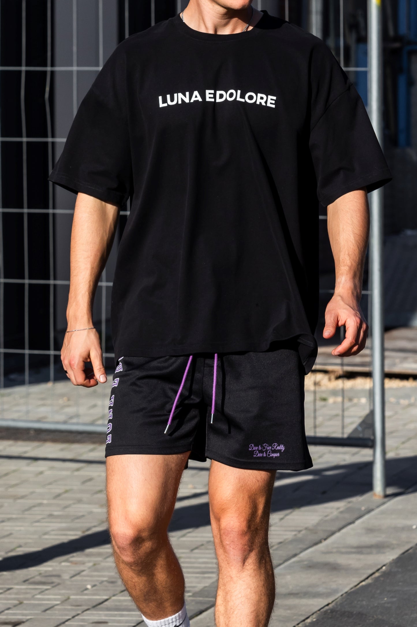 ARISE VITALITY OVERSIZED BRUSHED TEE IN BLACK